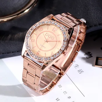 2022 Naujas Aukso Moterų laikrodis Prabangių Laikrodžių Prekės ženklo Laikrodis Nerūdijančio plieno Dirželis Diamond Skaitmeninis Kvarco Riešo Dovana Ponios žiūrėti