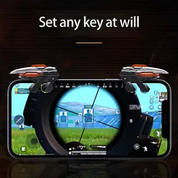 AK06 6 Pirštus Mobiliųjų Telefonų Žaidimų Reikmenys PUBG Tikslas Fotografavimo Gamepad Sukelti L1R1 Mygtuką 