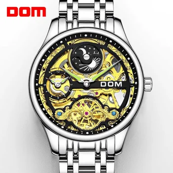 DOM Prabanga Rankas Laikrodžius Logotipą Riešo Mens Watch Nerūdijančio Plieno, atsparus vandeniui Atveju Mados Žiūrėti