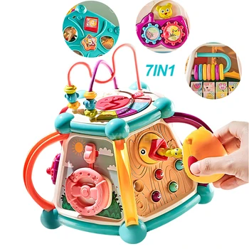 Kūdikių Montessori Mokymo Švietimo Žaislai, Vaikiška Veiklos Kubas Spalva Forma Rūšiavimo Magnetinio Paukščių Muzikos Gimimo, nuo 6 Mėnesių Dovana