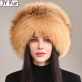 Rudenį ir žiemą 2023 Naujas Moterų Originali Natūralaus Lapės Kailio Kepurė rusijos Kailio Kepurę Nekilnojamojo Lapės Kailio Kepurę Dome mongolų Skrybėlę